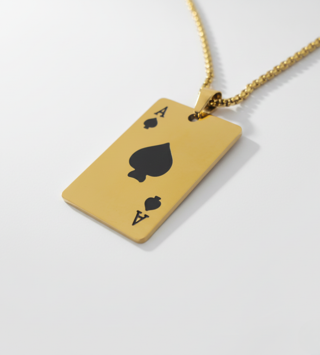 Alternative view of Ace of Spades – Stainless Steel Pendant
