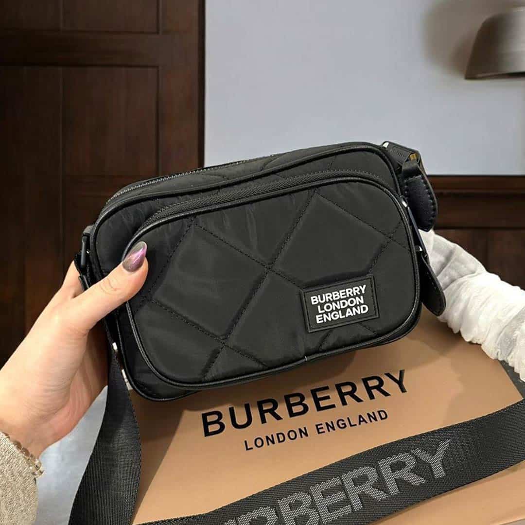 Alternative view of BB London Quilted Compact Crossbody – Jet Black