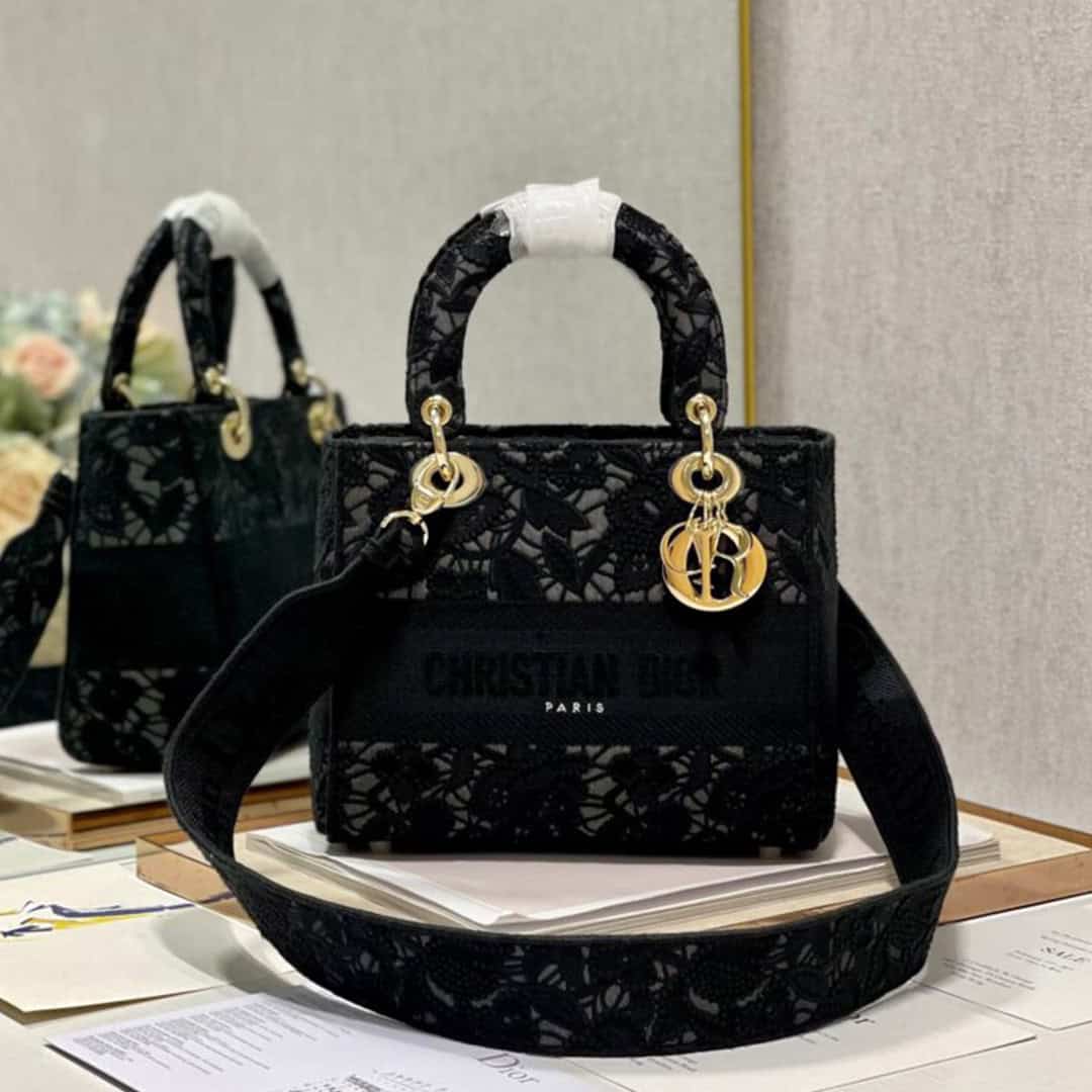 Midnight Lace Embroidered Mini Satchel