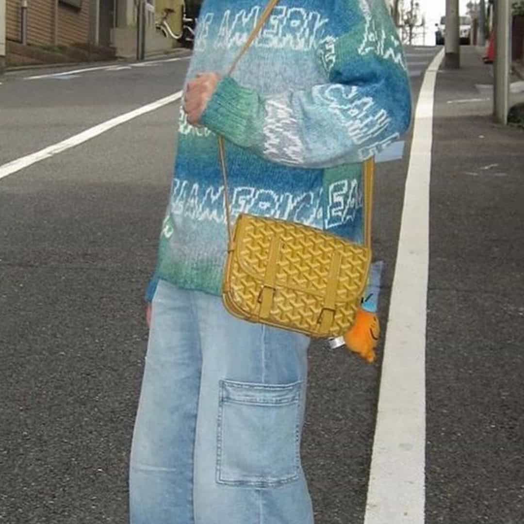 Premium Mustard Yellow Geometric Crossbody Bag - Image 4