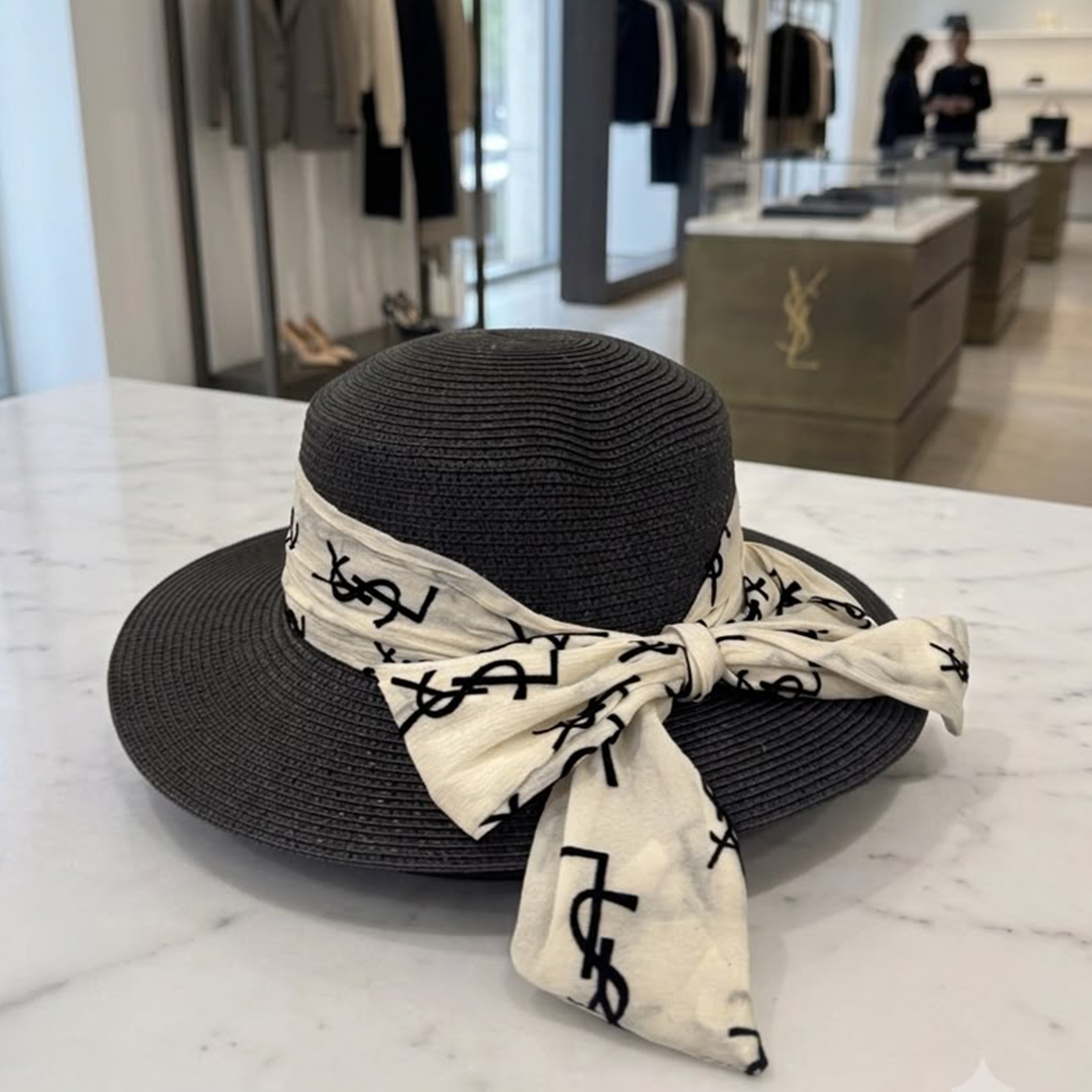 Alternative view of YSL STRAW BIG BUCKET HAT